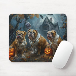 Tapis De Souris Délice de chien de la nuit d'Halloween de Bouledog