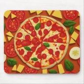 Tapis De Souris Délicieuse pizza végétalienne fromage tomate brill (Devant)
