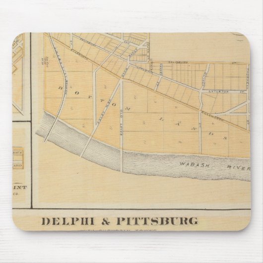 Tapis De Souris Delphi et Pittsburg avec les villes de banlieue (Devant)