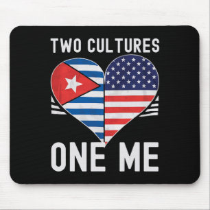 Tapis De Souris Demi Cubain Demi Américain Drapeau États-Unis Cuba
