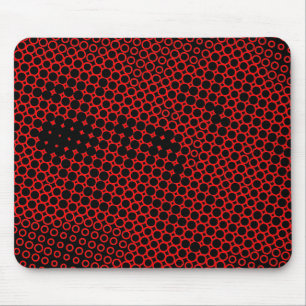 Tapis De Souris Demi-ton extrême - Noir sur rouge