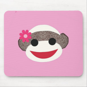 Tapis De Souris Demoiselle de honneur rose de singe de chaussette