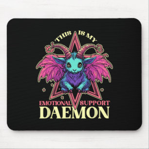Tapis De Souris Démon De Soutien Émotionnel Avec Mignonne Chèvre D