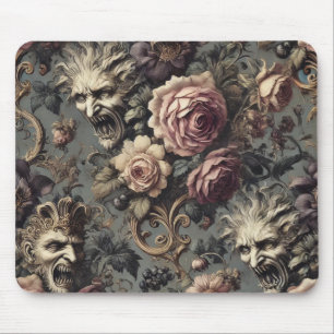 Tapis De Souris Démons de la délinquance - Design floral gothique