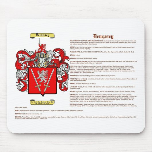 Tapis De Souris Dempsey (signification) (Devant)