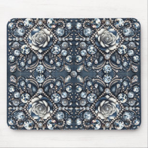 Tapis De Souris Denim & Diamonds Glam Bling Rose Bijoux