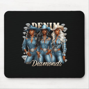 Tapis De Souris Denim Et Diamants Africains Melanin Swag Cowgirls