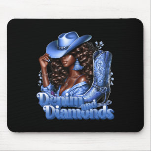Tapis De Souris Denim Et Diamants African Melanin Swag Cow-girls W