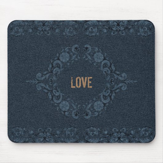 Tapis De Souris Denim unique - Jeans style Abstrait (Devant)