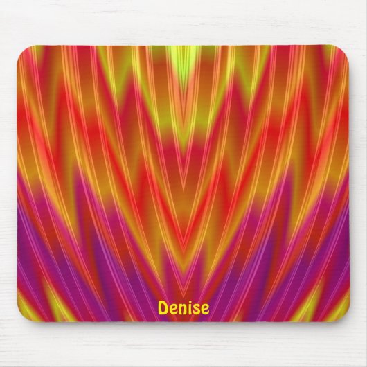 Tapis De Souris DENISE ~ Rouge, Jaune et Violet (Devant)