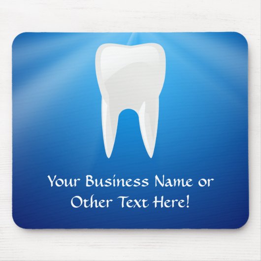 Tapis De Souris Dent blanche sur l'arrière - plan bleu (Devant)