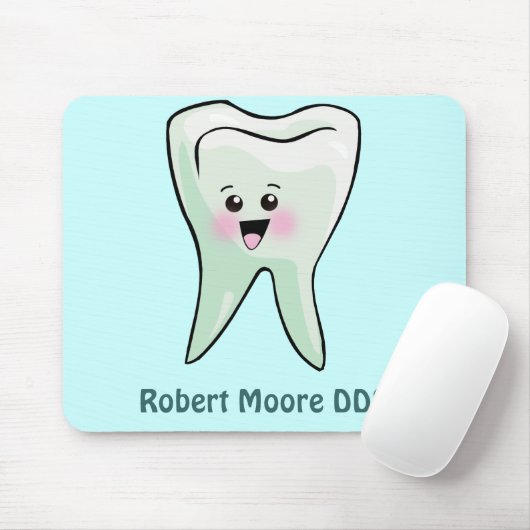 Tapis De Souris Dent heureuse personnalisée (tout nom) (Avec souris)