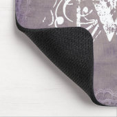 Tapis De Souris Dentelle blanche Monogramme initial Panier de la s (Coin)