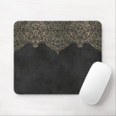 Tapis De Souris Dentelle dorée sur fond noir (Avec souris)