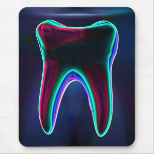Tapis De Souris Dentist Blue Glowing Tooth Mousepad