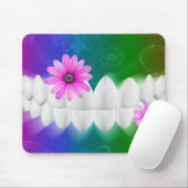 Tapis De Souris Dentiste Mousepad aux dents blanches sourire rose (Avec souris)