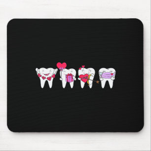 Tapis De Souris Dents Mignonnes Coeur Saint-Valentin Hygiéniste De