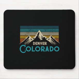 Tapis De Souris Denver Colorado Montagnes Vintage Souvenir de rand