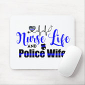 Tapis de souris d'épouse de la vie et de police (Avec souris)