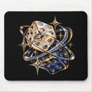 Tapis de souris dés chanceux 3D de luxe — Marbre d