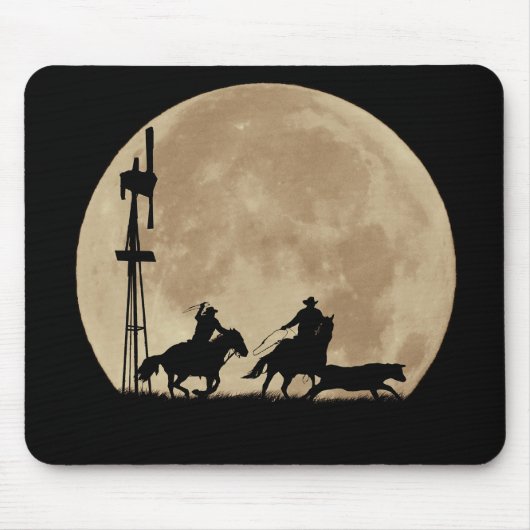 Tapis De Souris Des cowboys à la pointe de la lune (Devant)