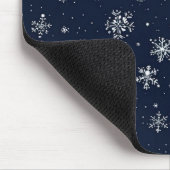 Tapis De Souris Des flocons blancs sur un Arrière - plan bleu fonc (Coin)