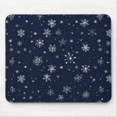 Tapis De Souris Des flocons blancs sur un Arrière - plan bleu fonc (Devant)