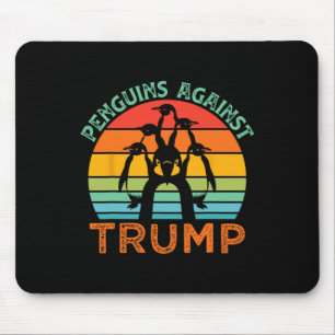Tapis De Souris Des pingouins amusants contre Trump Drôle Trump Ta