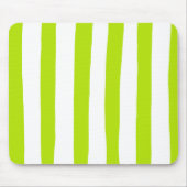 Tapis De Souris Des rayures inégales dans la chaux Vert et Blanc (Devant)