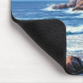 Tapis De Souris Des vagues s'écrasent sur le rivage (Coin)