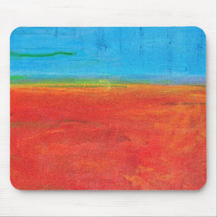 Tapis De Souris Desert Horizon bleu ciel orange sable abstrait