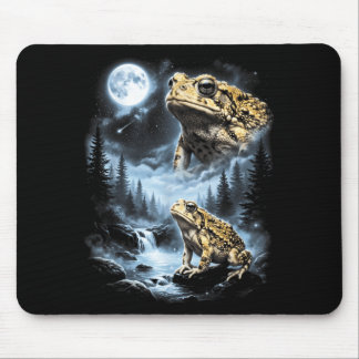Tapis De Souris Desert Rain Frog Howling At Moon 90s Retro