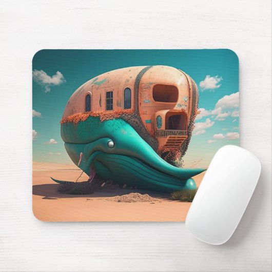 Tapis De Souris Desert whale house (Avec souris)