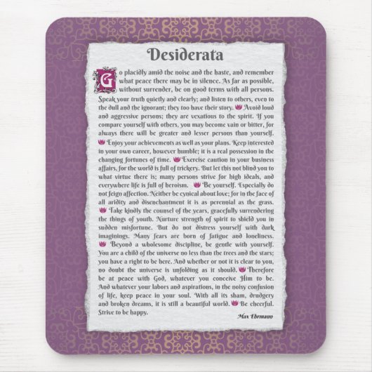 Tapis De Souris Desiderata - Choses désirées (Devant)
