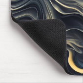 Tapis De Souris Design Abstrait de fumée d'or sur noir (Coin)