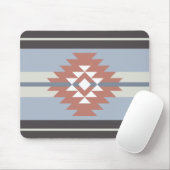 Tapis De Souris Design aztèque en rose et bleu (Avec souris)