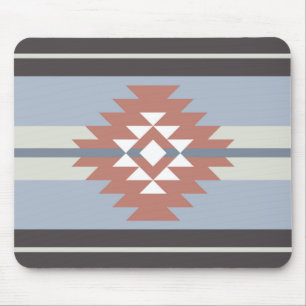 Tapis De Souris Design aztèque en rose et bleu