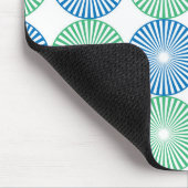 Tapis De Souris Design circulaire bleu et vert (Coin)