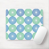 Tapis De Souris Design circulaire bleu et vert (Avec souris)