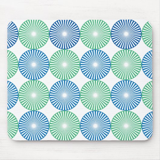 Tapis De Souris Design circulaire bleu et vert (Devant)