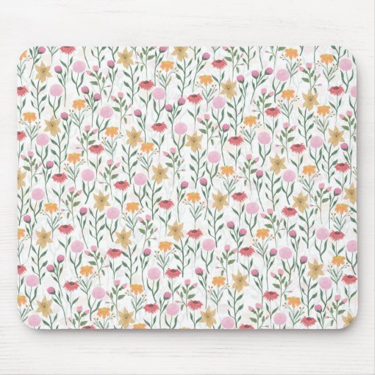 Tapis De Souris Design couleur Fleur sauvage aquarelle (Devant)