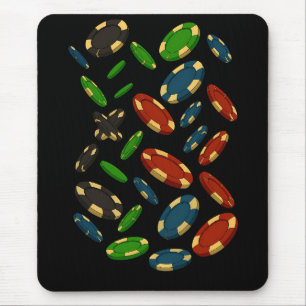 Tapis De Souris Design d'art 3D Chips Casino moderne