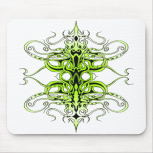 Tapis De Souris Design de tatouage Tribal Personnalisé Vert