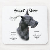 Tapis De Souris Design d'histoire Blue Great Dane (Devant)