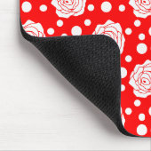 Tapis De Souris Design d'illustrations florales Pois en rouge blan (Coin)
