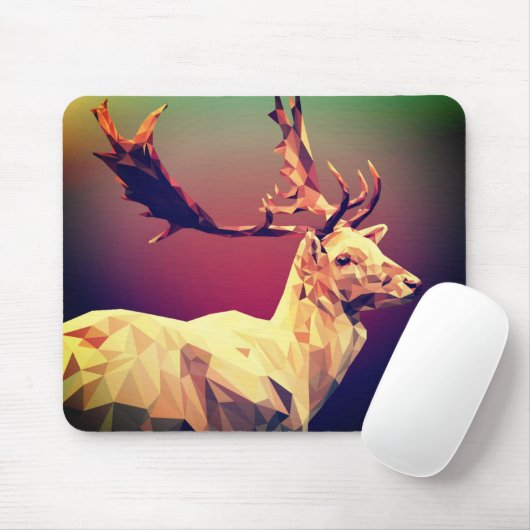 Tapis De Souris Design en polygone de cerf (Avec souris)
