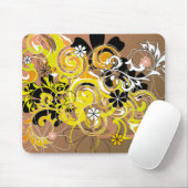 Tapis De Souris Design floral abstrait (Avec souris)