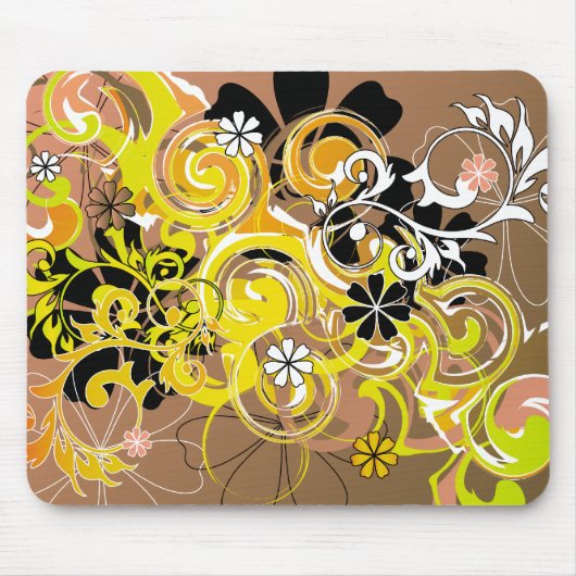 Tapis De Souris Design floral abstrait (Devant)