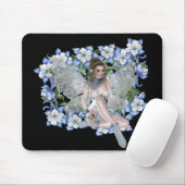 Tapis De Souris Design floral bleu (Avec souris)
