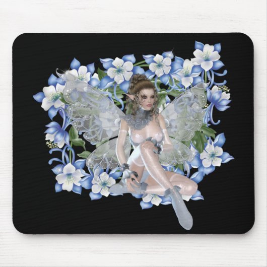 Tapis De Souris Design floral bleu (Devant)